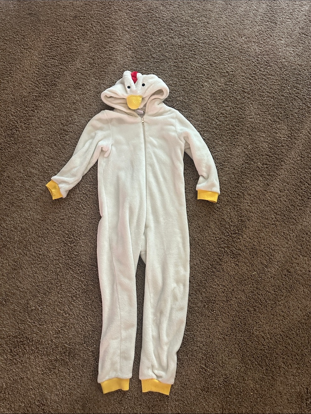 Cozy White Chicken Hooded Kids costume